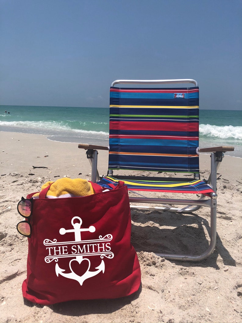 Personalized Family Beach Bag Personalized Beach tote Wedding Gift Beach Bag Gift Family Name Beach Tote Anchor Beach Bag