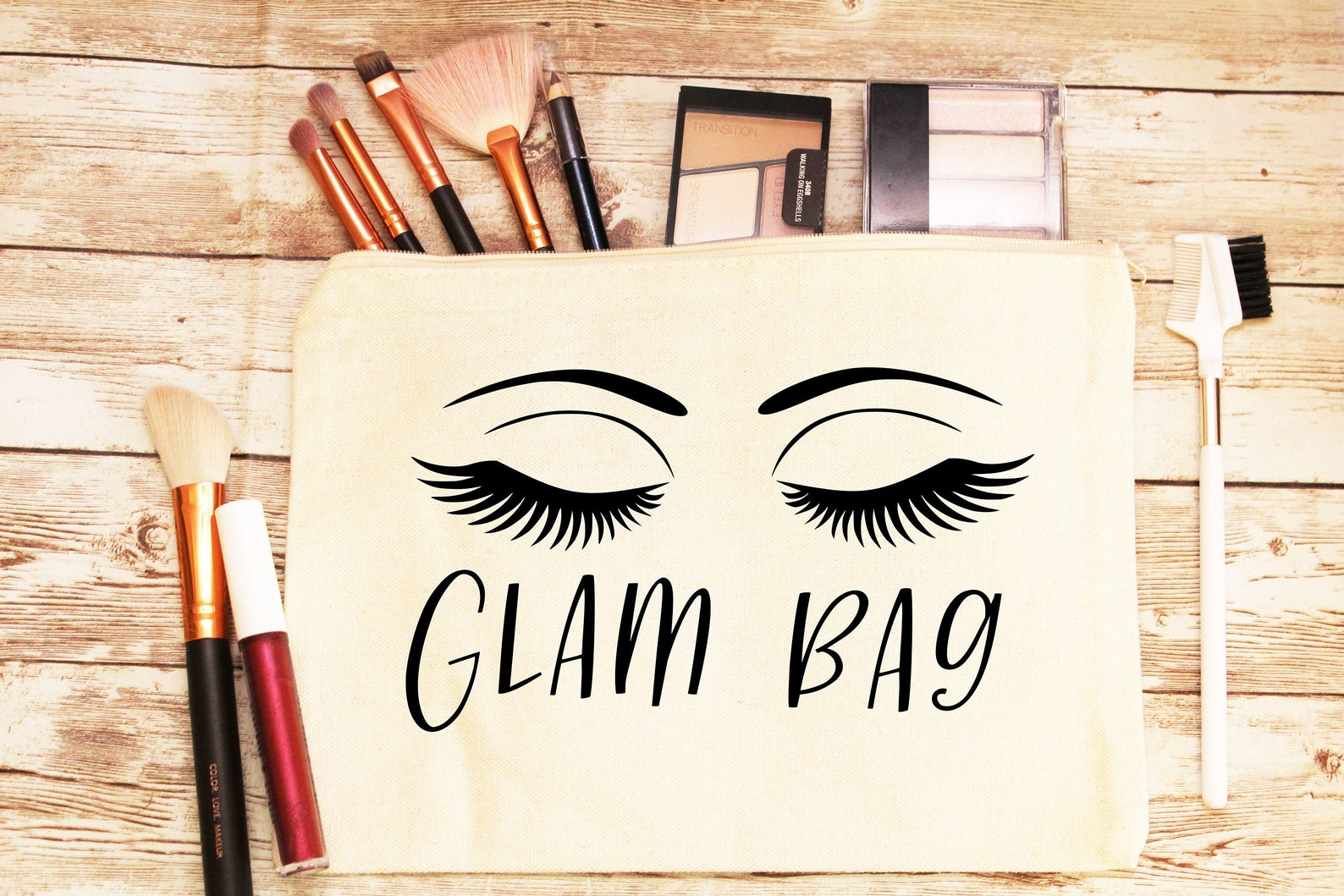 Glam Makeup Bag Lash Bag Gift for Her Cosmetic Bag Small Etsy
