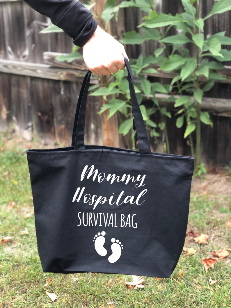 Pregnancy Gift Personalized Mommy Hospital Survival Bag Gift for Mom Diaper Bag New Mom Gift Best Baby Shower Gift Mothers Day Gift