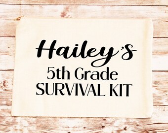 School Survival Bag- Personalized School Survival Kit- School Survival Kit- Back to School Gift- Personalized Pencil Bag- Gift for Kids