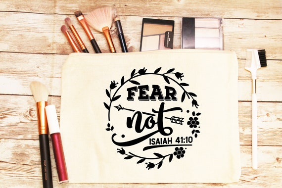 Christian Gift Isaiah 41:10 Fear Not Makeup Bag Faith Bag Small Bag for  Church Christian Pencil Pouch Bag Cosmetic Bag 