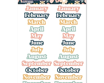 A5 Month Header Sticker Sheet | To Fit B3 Budget Planner | Budget with Ira