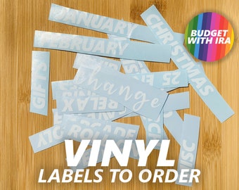 Vinyl Labels for Cash Envelopes | White Vinyl | Budget with Ira