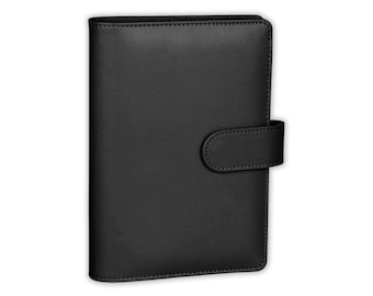 Onyx Black PU Leather A6 Budget Binder | Custom Option Available | Budget with Ira