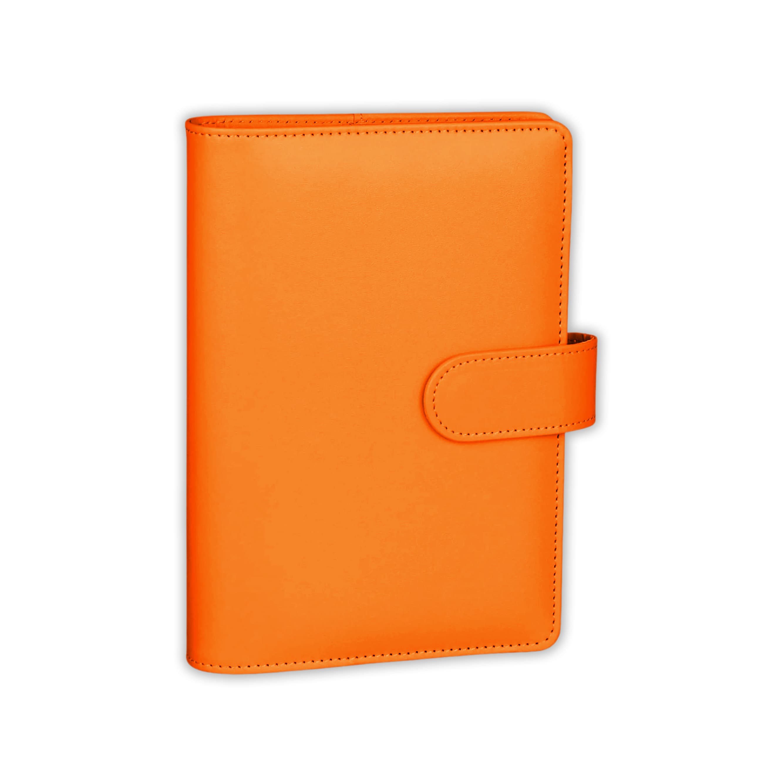 Classeur économique A6 en cuir PU orange vif | Option personnalisée disponible | Budget avec Ira