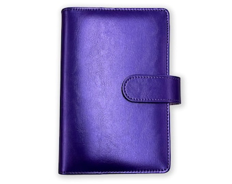 Metallic Grape Purple PU Leather A6 Budget Binder | Custom Option Available | Budget with Ira