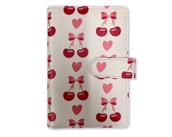 Cherry Coquette PU Leather A6 Budget Binder | Custom Option Available | Budget with Ira