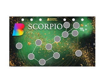 Scorpio Scratch-Off Savings Challenge | Zodiac Scratch-Off Savings Dashboard | Budget with Ira