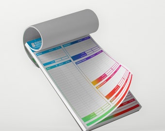 A5 Budget Notepad: Rainbow Paycheck Bill Tracker