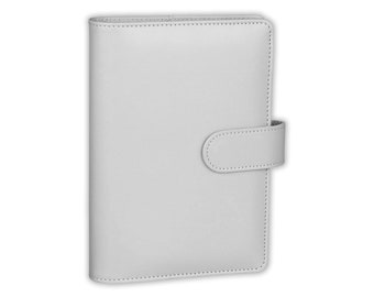 Ice White PU Leather A6 Budget Binder | Custom Option Available | Budget with Ira