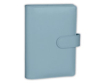Dusky Blue PU Leather A6 Budget Binder | Custom Option Available | Budget with Ira
