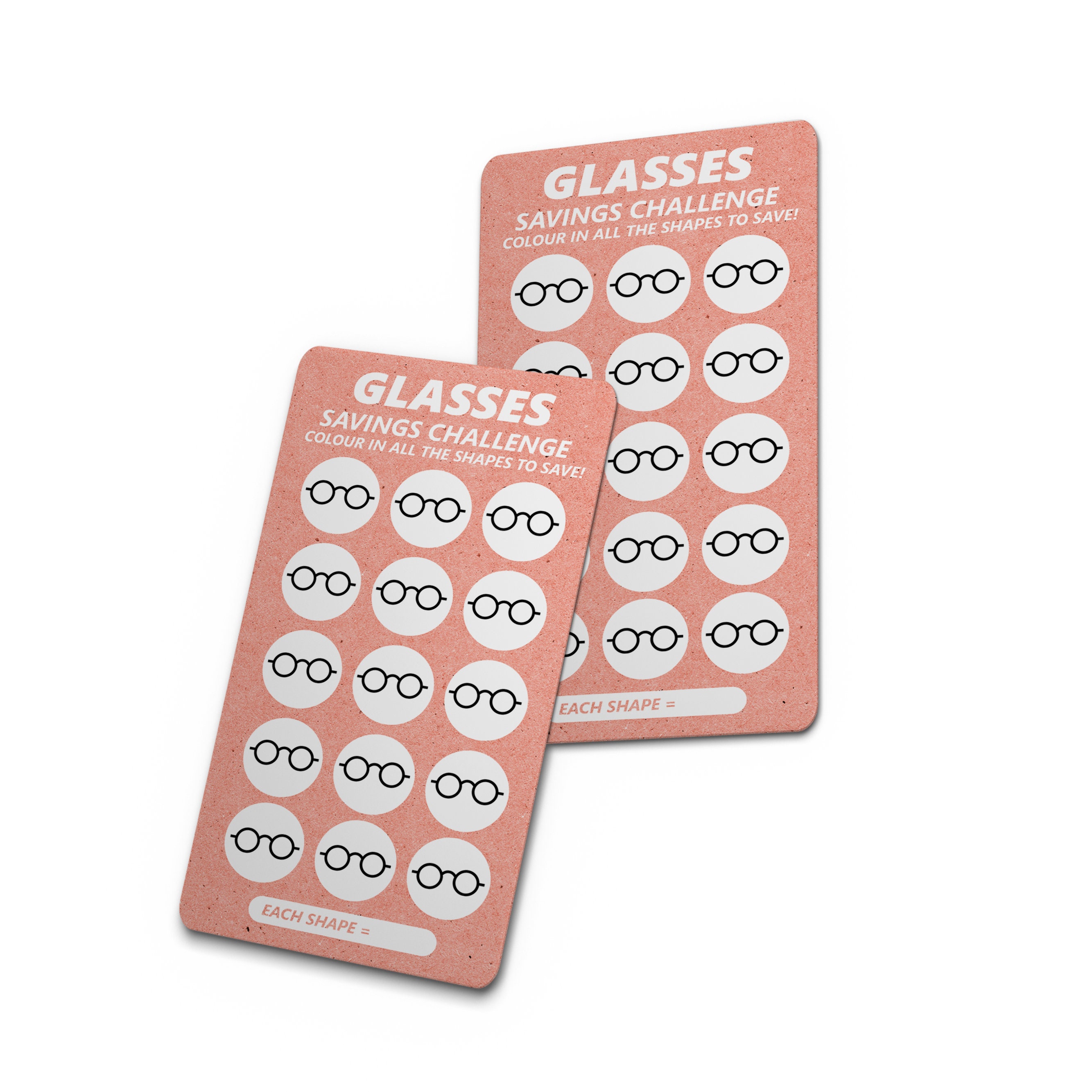 Glasses Savings Challenge: Thick Laminated A6 Insert