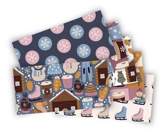 Handmade Cash Envelope Inserts: Snow Day | Set of 6