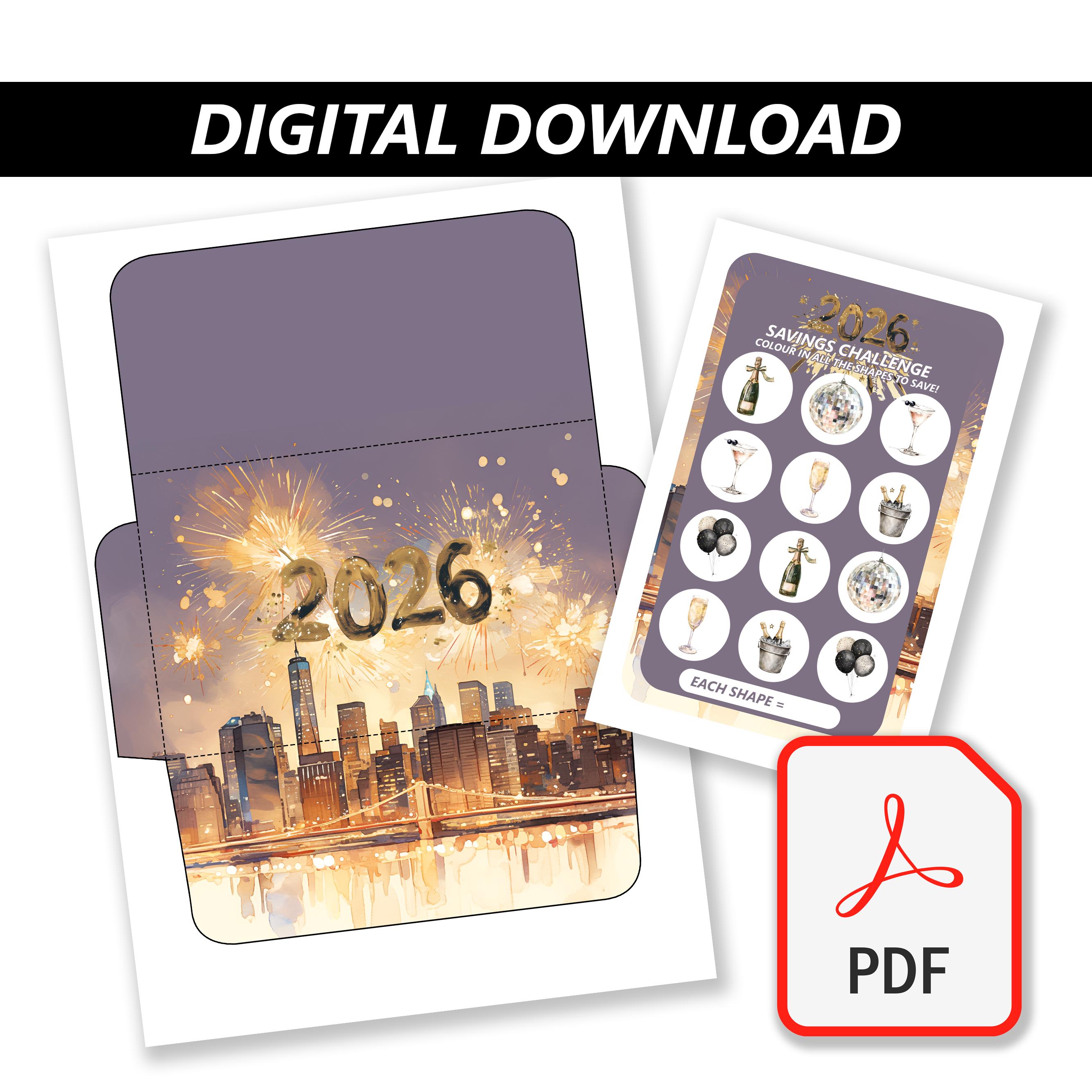 DIGITAL 2026 Savings Challenge Envelope Tracker Etsy Il Srf3 