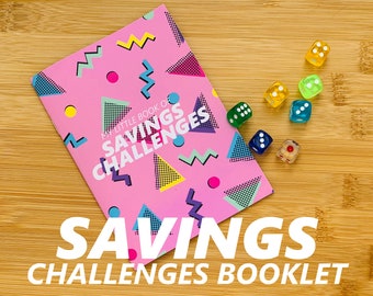 BUMPER A6 Savings Challenges Booklet | 14 Savings Challenges | Budget Challenge Book with Free Dice! | Budget with Ira