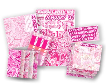 Roze Paisley-stickerset | Passend bij A5 Budgetplanner | Paycheck Bill Tracker, kalender, inchecken! | Begroting met Ira