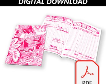 Digitales Budget-Booklet | Pink Paisley-Kollektion | Gehaltsabrechnung | Haushalt mit Ira