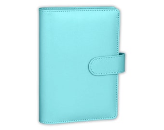 Sky Blue PU Leather A6 Budget Binder | Custom Option Available | Budget with Ira