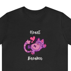 Heart Breaker Unisex Jersey Short Sleeve Tee - Cute T-shirt, Valentine Gift, Birthday Gift, T-shirt, Cat Lover
