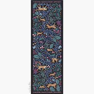 Wool & Cashmere Scarf "The Tiger's Bride", Black. Warm stole. Printed Original Design, Le Châle Bleu France. Made in Italy. Women Gift