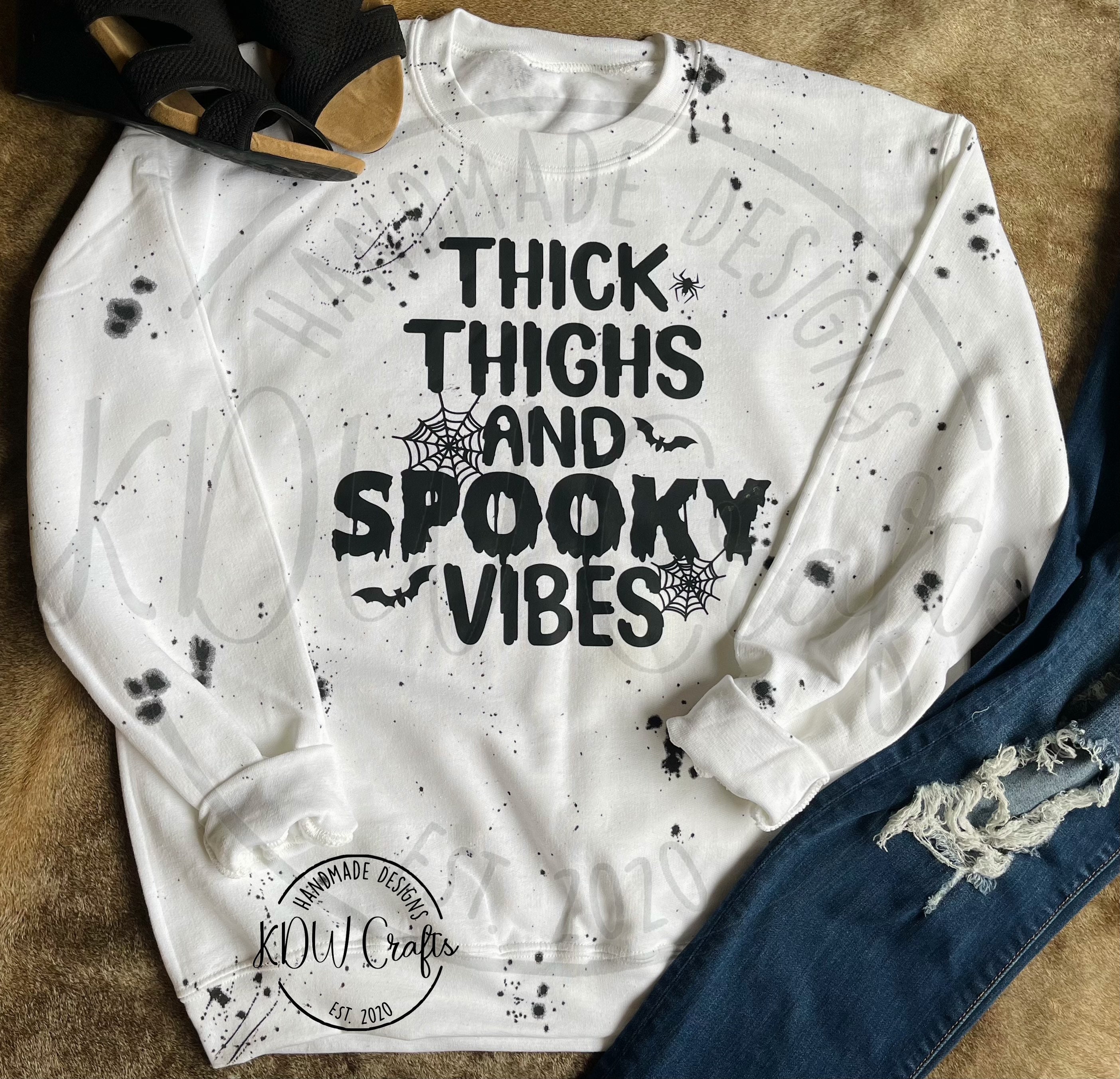 Thick Thighs and Spooky Vibes Crewneck 