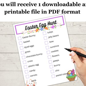 Printable Easter PDF Scavenger Hunt Downloadable File, Easter Egg ...