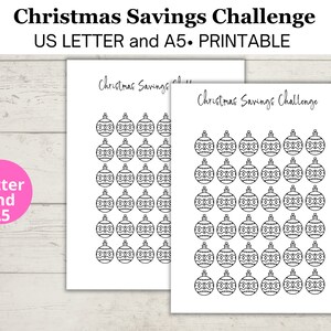 Printable Christmas Challenge Downloadable worksheet, Savings Challenge, Christmas Savings challenge save Christmas money