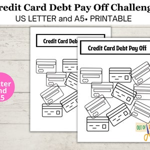 Druckbare Kreditkarte Debt Pay Off Challenge Herunterladbares Arbeitsblatt, Savings Challenge, Credit Card Debt Pay Off Challenge Geld sparen