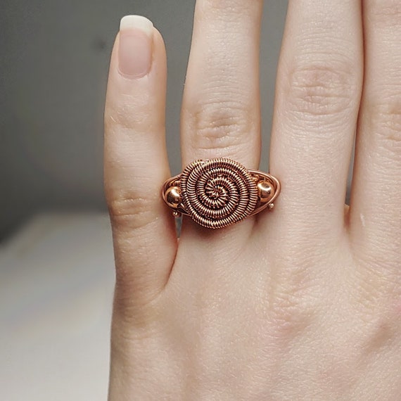 Handmade Spiral Copper Ring