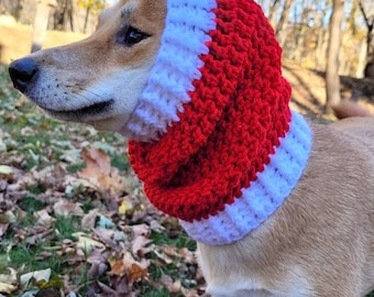 Santa Claus Christmas Crochet Dog Snood