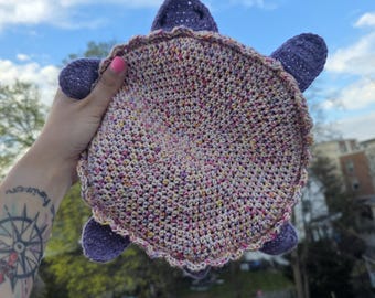 Pink Floor Turtle - Crochet turtle shaped cleaning cloth