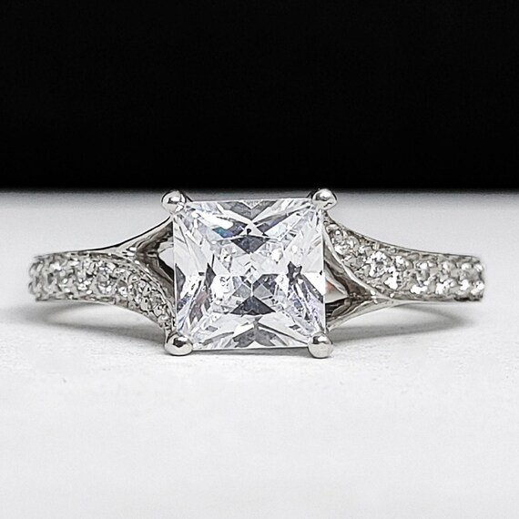 Princess cut filigree engagement best sale rings
