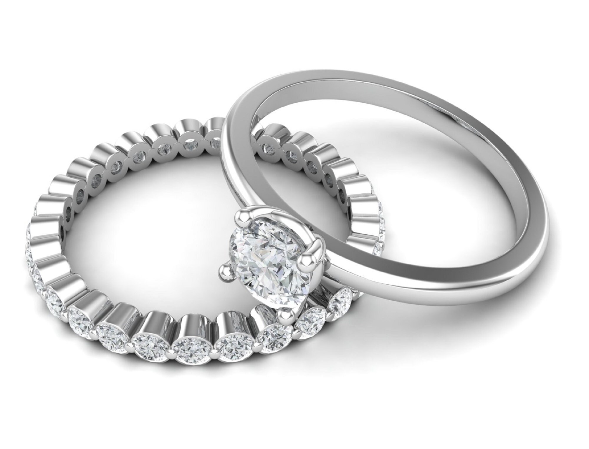 1/2 Carat Pointer Diamond Ring With Full Eternity Band Bridal Etsy