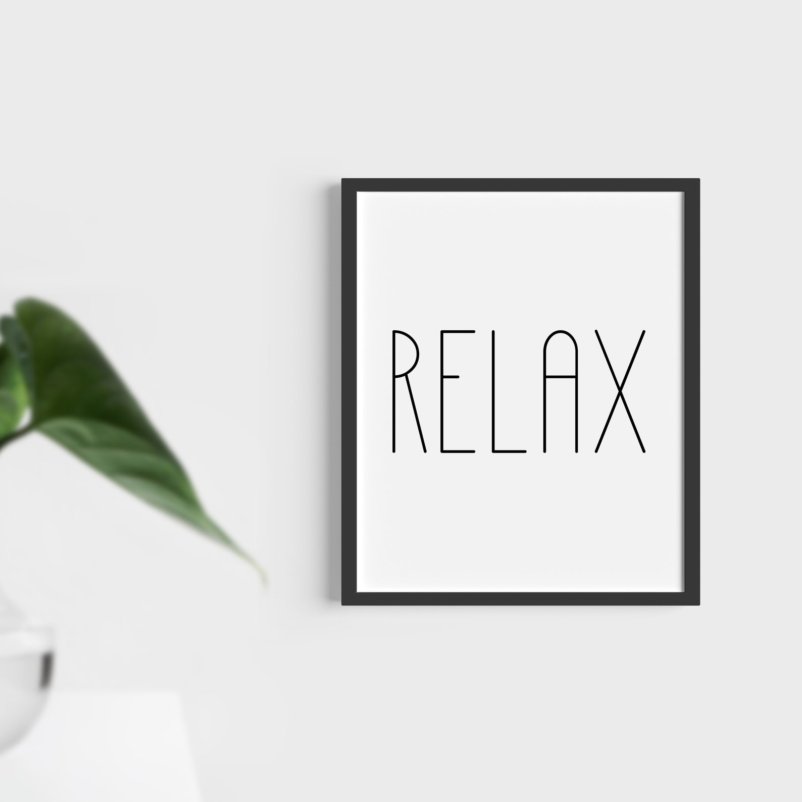 Relax Black and White Print, Modern, Typography, Decor, Digital ...