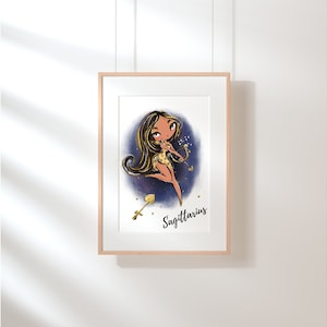 PERSONALISED SAGITTARIUS ZODIAC Print, Constellation Prints For Kids, Star Sign Astrology Gift, Sagittario Oroscopo Compleanno Room Decor