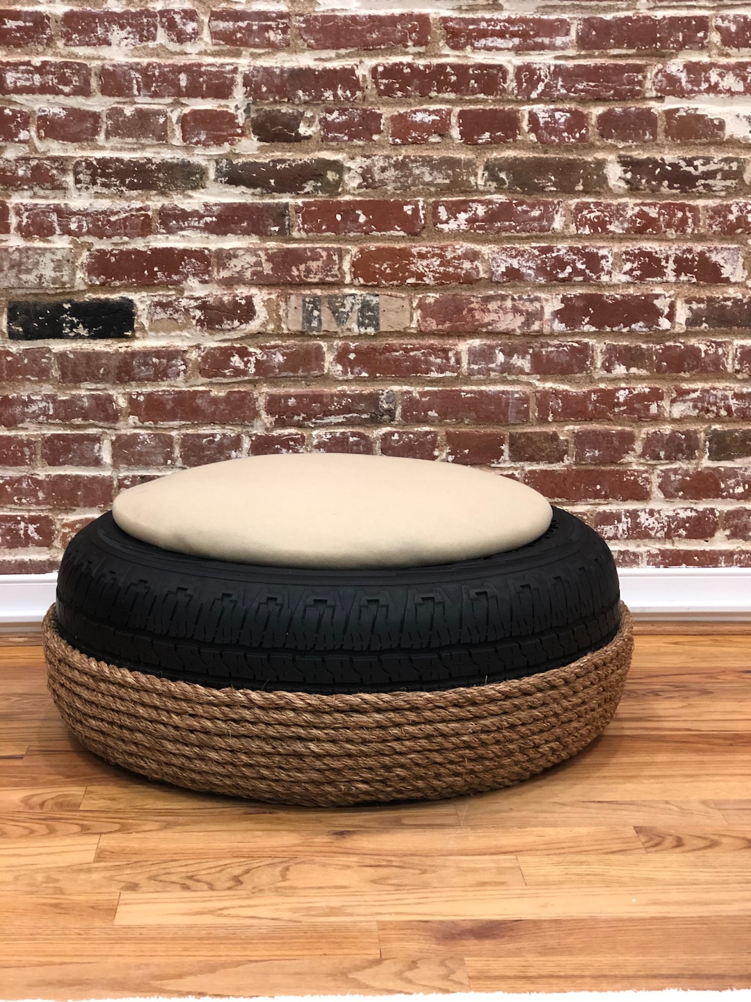 Rope Ottoman made to Order Etsy