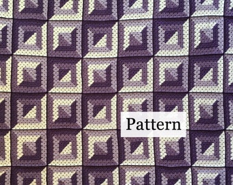 3D Illusion Granny Square Afghan Crochet Pattern