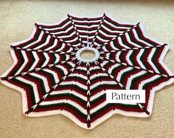 Christmas Tree Skirt Crochet Pattern, Star Holiday Decor Instructions