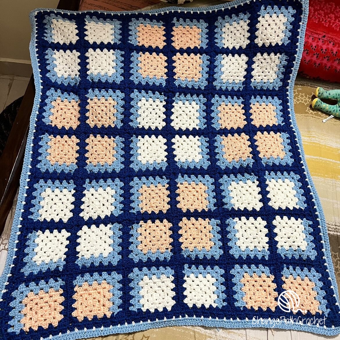 Plaid Granny Afghan Crochet Pattern - Etsy 日本