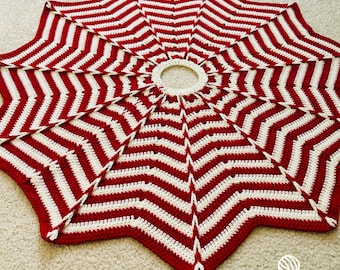 Christmas Tree Skirt Crochet Pattern, Star Holiday Decor Instructions