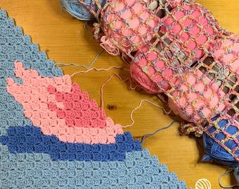 Yarn Sling Crochet Pattern, Hanging Yarn Storage Bag Instructions