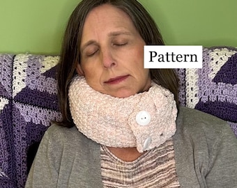 SlumberWrap Travel Pillow Crochet Pattern, Easy Carry