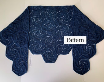 Into The Abyss Shawl Crochet Pattern, Spiral Crochet Wrap Instructions