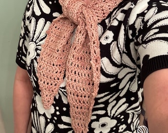 Diamond Mini-Scarf Crochet Pattern, Lightweight Scarflette