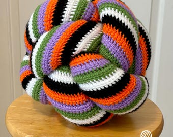 Striped Knot Pillow Crochet Pattern, Fun Easy Home Decor pdf
