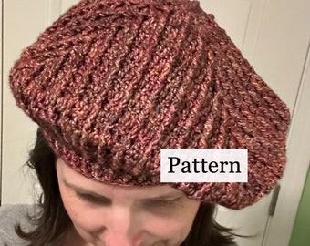 Everyway Beret Crochet Pattern, Unique Textured Hat for Women