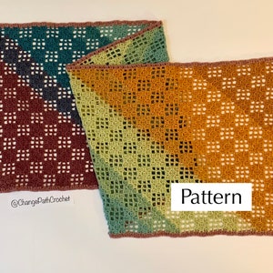 Window Block Shawl Crochet Pattern, Easy Elegant Crochet Shawl Instructions