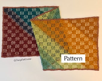 Window Block Crochet Shawl Pattern: Elegant C2C Rectangle Wrap (PDF)