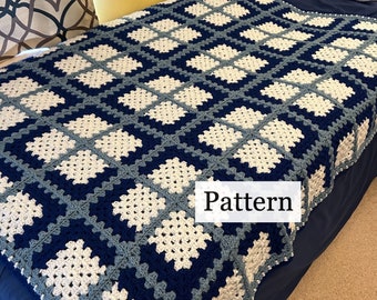 Plaid Granny Afghan Crochet Pattern