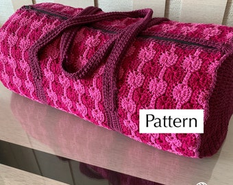 Bubble Duffel Bag Crochet Pattern, Zipper Luggage Pattern